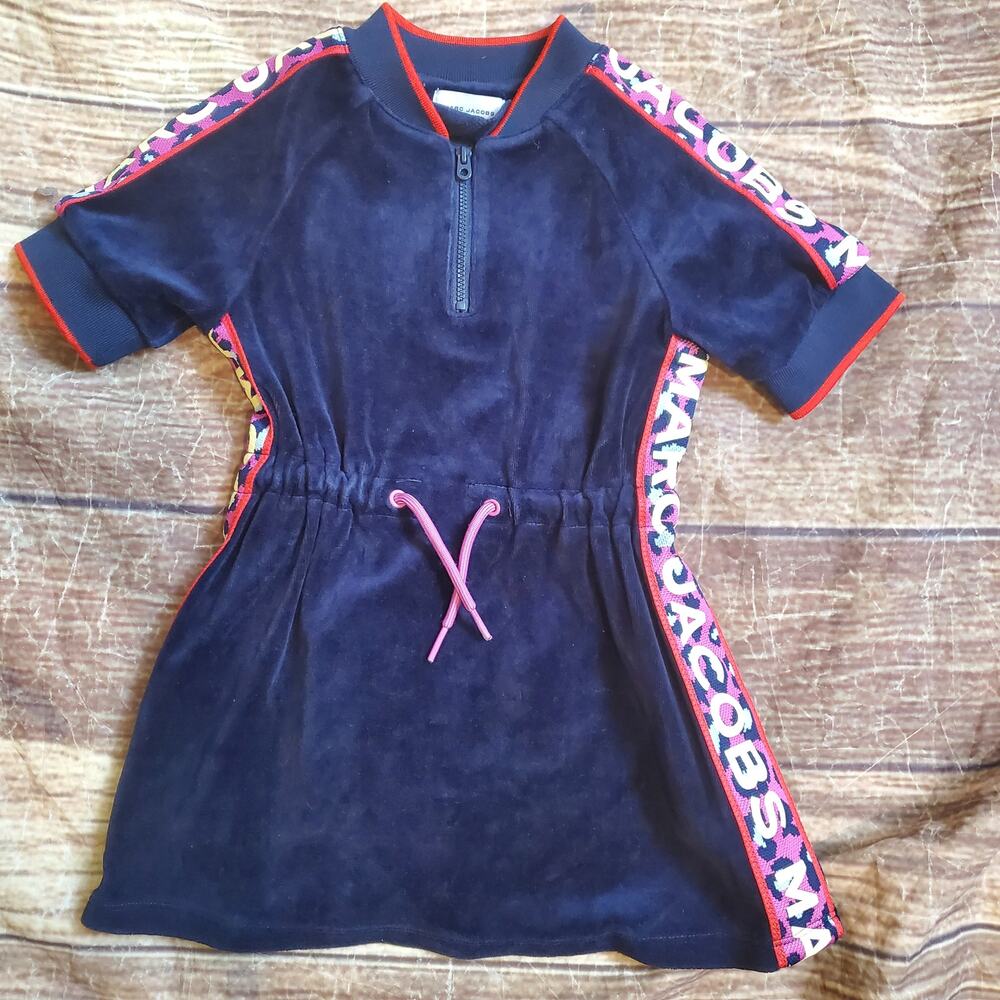 Marc Jacobs Girls Velour Zip Up Blue Dress sz 4